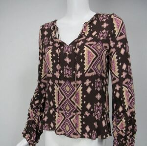 TORY BURCH AZTEC 100% SILK TOP